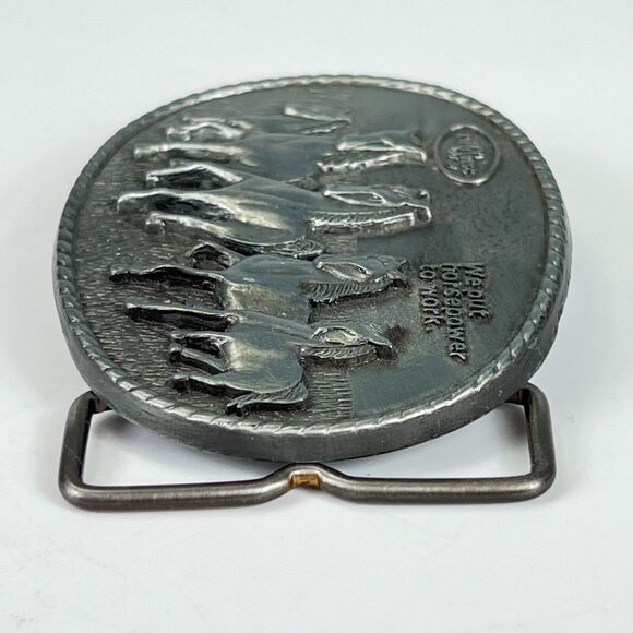 Vintage Belt Buckle -Twin Disk We Put Horsepower to Work Horse - Picture 6 of 9